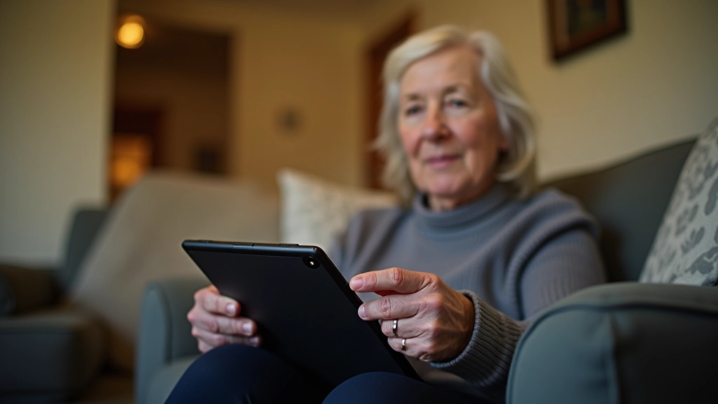 Person browsing cycling route information on a tablet at home